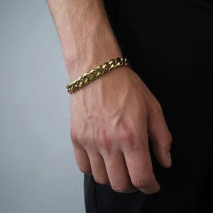 Cuban armband 10mm Goud