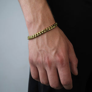 Cuban armband 8mm Goud