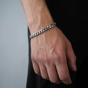 Cuban armband 8mm Zilver