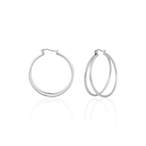 Dubbel hoops zilver