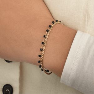 Dubbele armband zwart goud