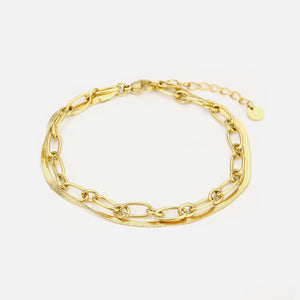 DYO Armband tweelaags plat goud