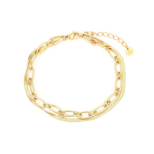 DYO Armband tweelaags plat goud