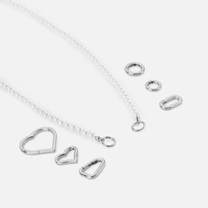 DYO premium parel ketting zilver