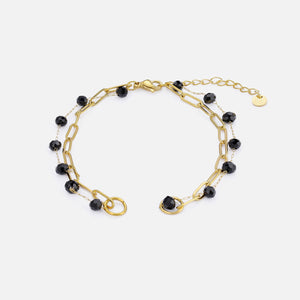 DYO Premium tweelaags armband zwart goud