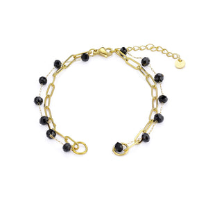 DYO Premium tweelaags armband zwart goud