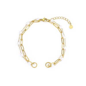 DYO Premium tweelaags parel armband goud