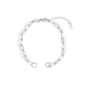 DYO Premium tweelaags parel armband zilver