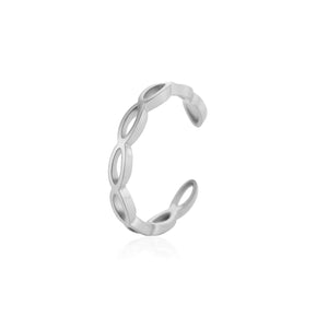 Ear cuff open schakels zilver