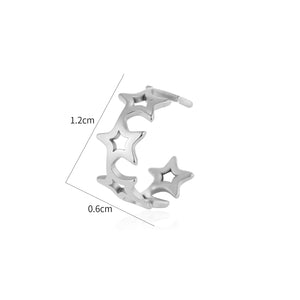 Ear cuff verbonden sterren zilver