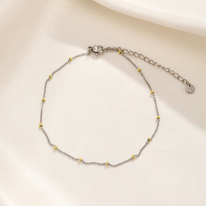 Enkelband balletjes zilver/geel