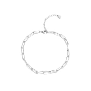 Enkelband fancy paperclip zilver