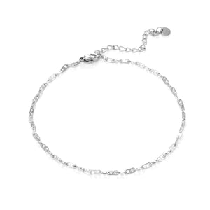 Enkelband haakse schakel zilver