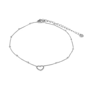 Enkelband hartje zilver
