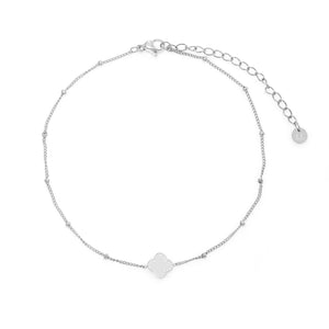 Enkelband klaver zilver