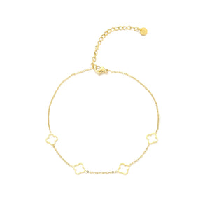 Enkelband open klaver goud