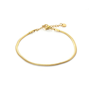 Enkelband platte schakel 2mm goud