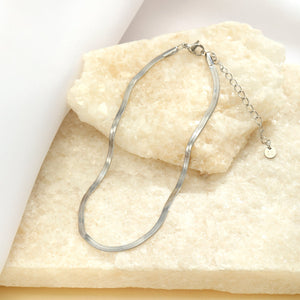 Enkelband platte schakel 2mm zilver