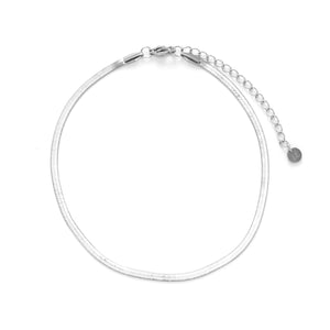 Enkelband platte schakel 2mm zilver