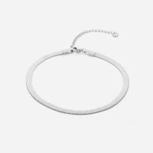 Enkelband platte schakel 4mm zilver