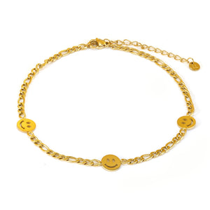 Enkelband smiley goud