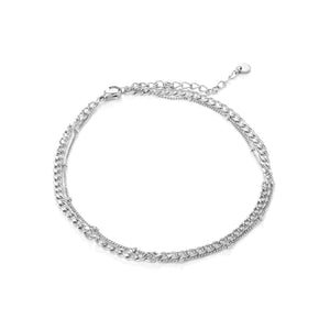 Enkelband tweelaags schakel zilver