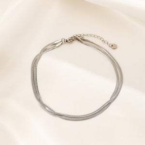 Enkelband tweelaags zilver