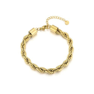 Gedraaide armband 6mm goud