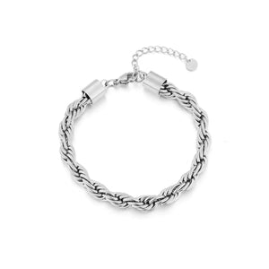 Gedraaide armband 6mm zilver
