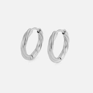 Gedraaide creolen klein zilver