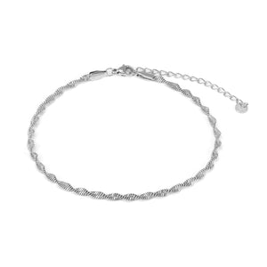 Gedraaide enkelband zilver