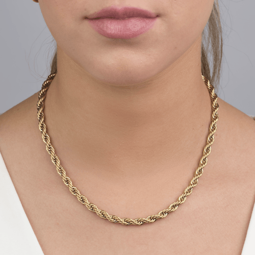 Gedraaide ketting 6mm goud