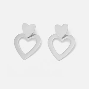 Groot hangende hart zilver