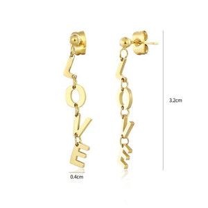 Hangende love oorbellen goud