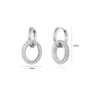 Hoop steentje lux zilver