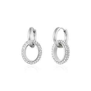 Hoop steentje lux zilver