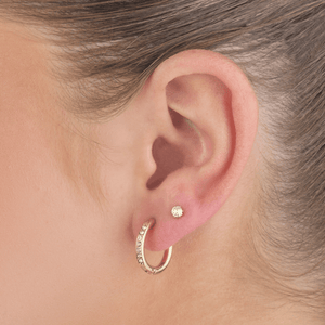 Hoops met steentjes wit/goud