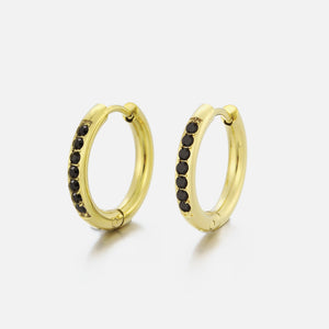 Hoops met steentjes zwart/goud