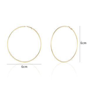 Hoops oorbellen 6cm goud