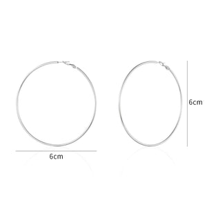 Hoops oorbellen 6cm zilver