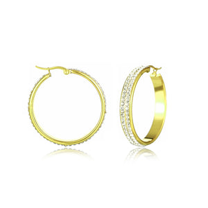 Hoops steentjes goud groot