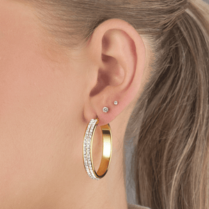 Hoops steentjes goud groot