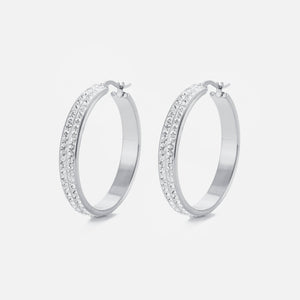 Hoops steentjes zilver groot