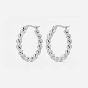 Hoops twisted zilver