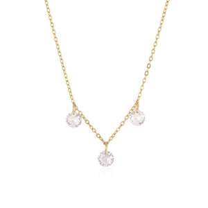 Ketting drie steentjes goud