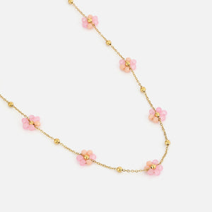 Ketting fancy flower goud
