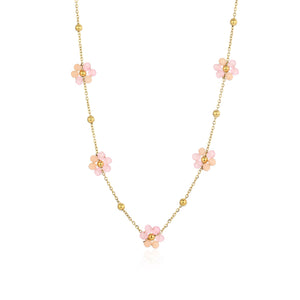Ketting fancy flower goud