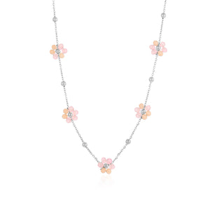 Ketting fancy flower zilver