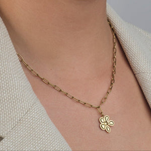 Ketting flower goud