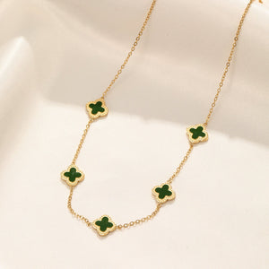 Ketting klaver gold/green
